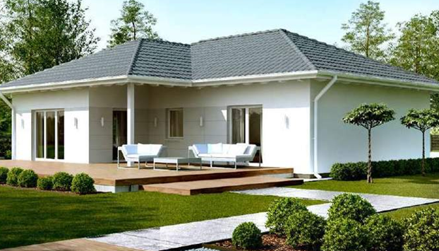 Enovia Haus - Bungalow - Ausgewogene 113 Modernes Einfamilienhaus mit flachem Dach und Gartenlandschaft.
