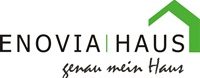 Enovia Haus - Der Hausbau Berater Th. Bärtle Logo von Enovia Haus mit grünem Haus-Symbol und Schriftzug „genau mein Haus“.