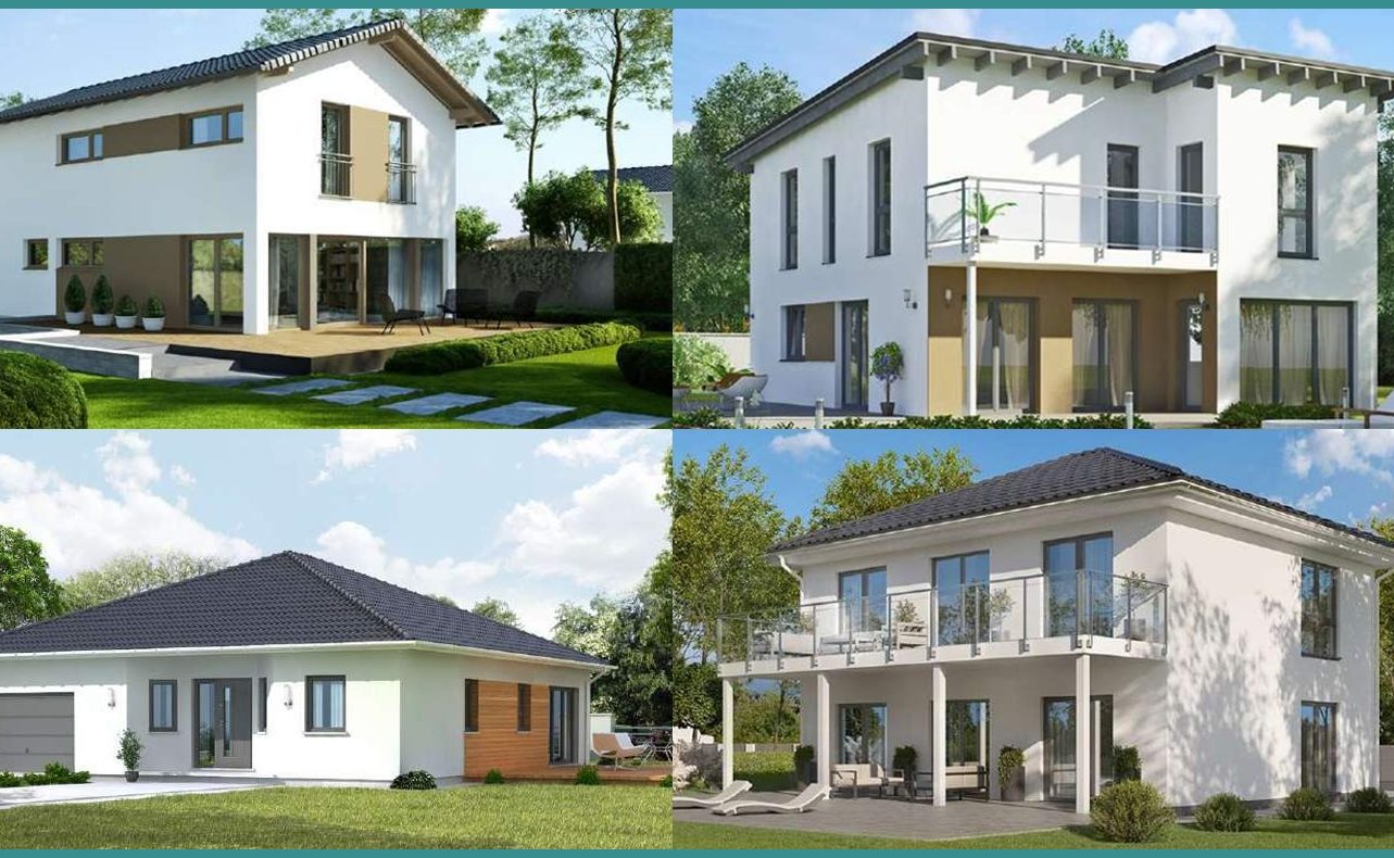 Enovia Haus - Fachberater für Fertighäuser - Thomas Bärtle Verschiedene moderne Häuser in verschiedenen Stilen und Farben.