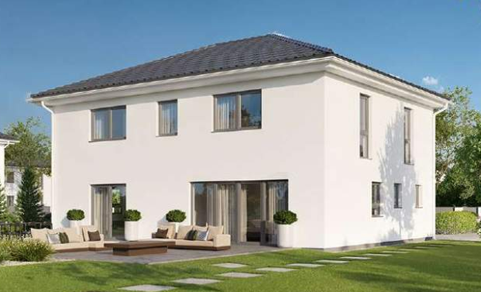 Enovia 2 Fam. Haus 206 WD Moderne, zweistöckige Villa mit Terrasse und gepflegtem Garten.